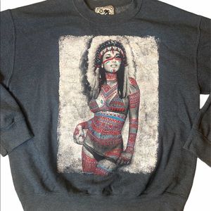 Riot Society Native American bikini girl crewneck